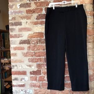 Black cropped cuffed work pants